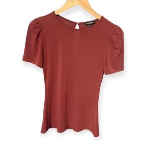 Express Puff Sleeve Blouse – Rust / Terracotta